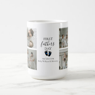 Eerste Vaderdag – Baby Footprints & Blue Hearts Koffiemok