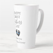 Eerste Vaderdag – Baby Footprints & Blue Hearts Latte Mok (Rechterhoek)