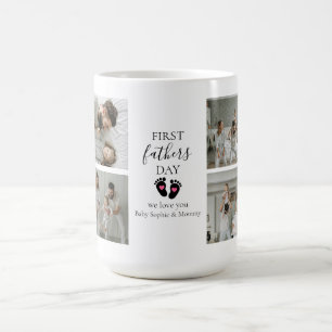 Eerste Vaderdag – Baby Footprints & Pink Hearts Koffiemok