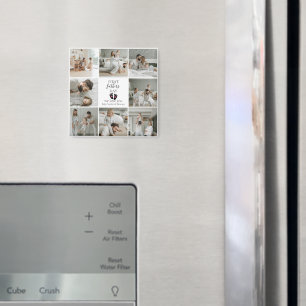 Eerste Vaderdag – Baby Footprints & Pink Hearts Magneet