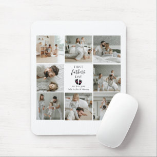 Eerste Vaderdag – Baby Footprints & Pink Hearts Muismat