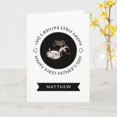 Eerste Vaderdag Baby Sonogram Harde Fotokaart Kaart (Gele Bloem)