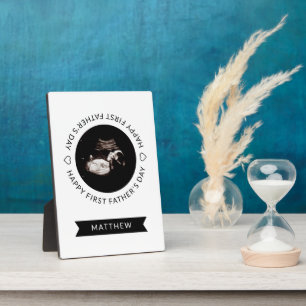 Eerste Vaderdag Baby Sonogram Hartfoto Fotoplaat