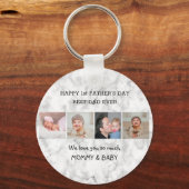 Eerste Vaderdag Beste vader ooit 4 Fotomarmer Sleutelhanger (Voorkant)