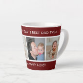 Eerste Vaderdag Beste vader ooit 4 Fotomaroon Latte Mok (Rechterhoek)