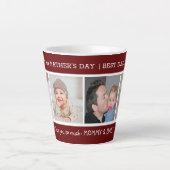 Eerste Vaderdag Beste vader ooit 4 Fotomaroon Latte Mok (Voorkant)