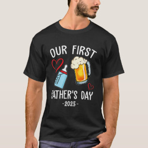 Eerste Vaderdag Bier Baby Fles Daddy 2025 Da T-shirt