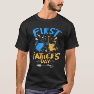 Eerste Vaderdag Bier Babyfles Papa 2023 Vi T-shirt