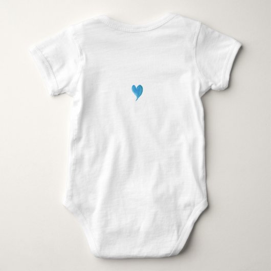 Eerste Vaderdag Blue Heart Custom Romper (Achterkant)