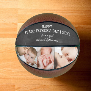 Eerste vaderdag Chalkboard Aangepast 3 Foto Basketbal