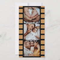 Eerste Vaderdag Filmstrip Foto Raster Nieuwe Vader