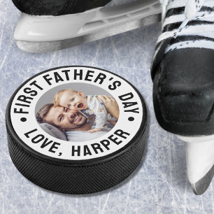 Eerste Vaderdag Foto Hockey Puck