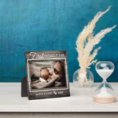 Eerste Vaderdag Foto: Rustic Dark Wood Fotoplaat (Insitu)