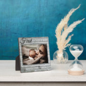 Eerste Vaderdag Foto Rustic Gray Wood Fotoplaat (Insitu)