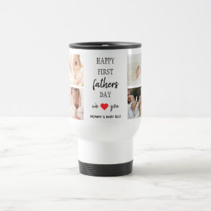 Eerste Vaderdag fotocollage Dad Travel Mug Reisbeker