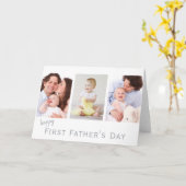 Eerste Vaderdag fotocollage Kaart (Gele Bloem)