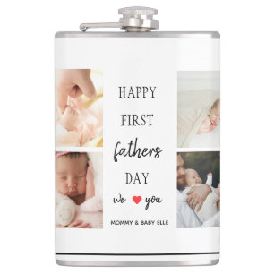 Eerste Vaderdag fotocollage Papa Flask Gift Heupfles