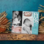 Eerste vaderdag Fotocollage Plaque – Modern Fotoplaat (Zijkant)