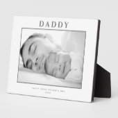 Eerste Vaderdag gedempt grijs gepersonaliseerd Fotoplaat (Zijkant)