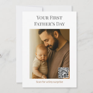 Eerste Vaderdag Kaart met QR Surprise