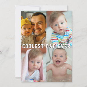 Eerste Vaderdag Koelste Papa Ooit Baby Foto Cool Feestdagenkaart