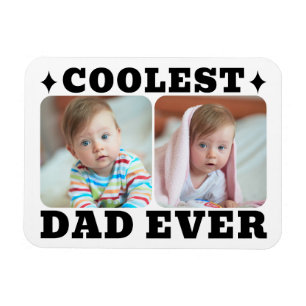 Eerste Vaderdag Koelste Papa Ooit Baby Foto Cool Magneet