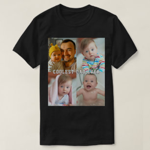 Eerste Vaderdag Koelste Papa Ooit Baby Foto Cool T-shirt