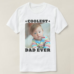 Eerste Vaderdag Koelste Papa Ooit Baby Foto Cool T-shirt