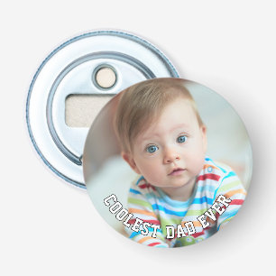 Eerste Vaderdag Koelste Papa Ooit Baby Foto Koel Button Flesopener