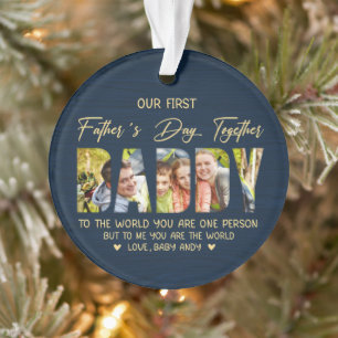 Eerste Vaderdag met Papa – Persoonlijk Fotocadeau Ornament