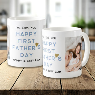 Eerste Vaderdag Nieuwe Papa Baby 2 Foto Collage  Koffiemok