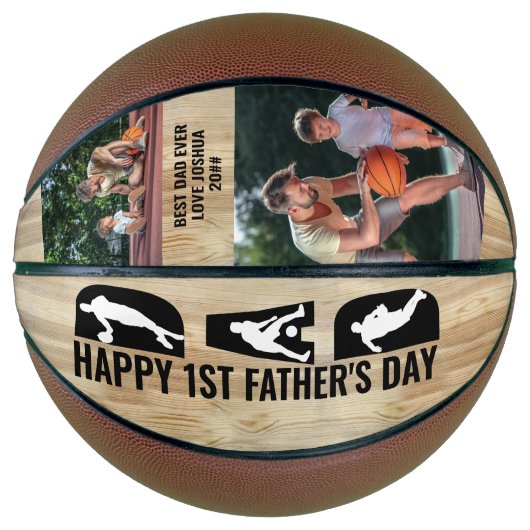 Eerste vaderdag Pap 2 Foto beste vader ooit Basketbal (Voorkant)