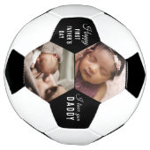 Eerste Vaderdag papa Baby 2 Foto Collage Voetbal (Gedraaid)