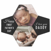 Eerste Vaderdag papa Baby 2 Foto Collage Voetbal (Enkel)