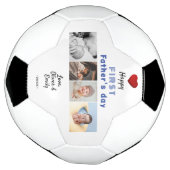 Eerste Vaderdag Rode Hart 4 Foto Collage Voetbal (Gedraaid)