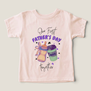 Eerste Vaderdag Samen Matching Outfit/Paarse