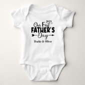 Eerste Vaderdag White Romper (Voorkant)