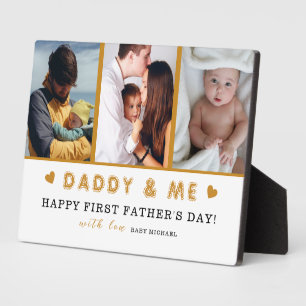 Eerste Vaderdagcadeau voor Papa 3 Foto Plaquette Fotoplaat