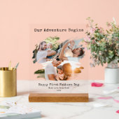 Eerste Vaders Dag Brush Stroke 3 Fotocollage Acryl Bord (Huwelijk)