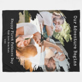 Eerste Vaders Dag Brush Stroke 3 Fotocollage Fleece Deken (Voorkant (Horizontaal))