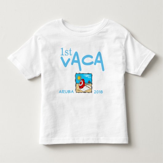 eerste vakantie gepersonaliseerd kinder shirts (Voorkant)