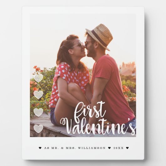 Eerste Valentijnsdag als meneer en mevrouw Minimaa Fotoplaat (Voorkant)