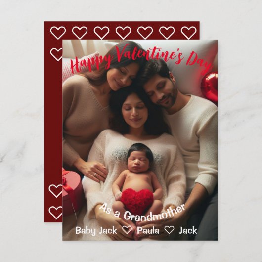 Eerste Valentijnsdag Grootmoeder | Aangepaste foto (Voorkant / Achterkant)