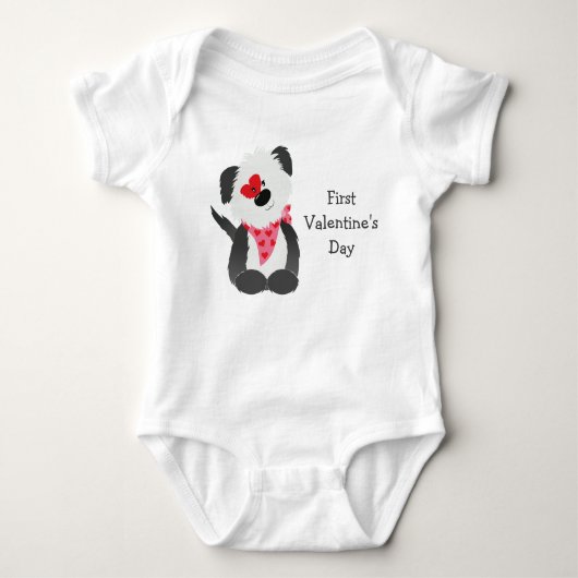 Eerste Valentijnsdag Puppy Hearts Romper (Voorkant)