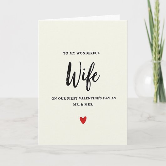 Eerste Valentijnskaart voor meneer en mevrouw vrou Kaart (Voorkant)
