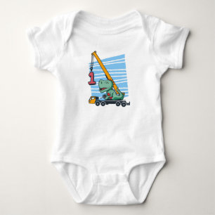 Eerste verjaardag 1 jaar Mobile Crane Dinosaur Romper