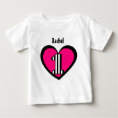 Eerste verjaardag 1 jaar oud gestreept nummer hart (Voorkant)