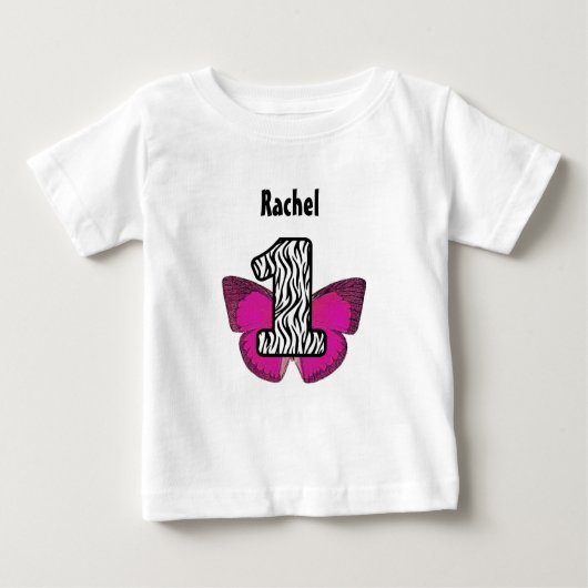 Eerste verjaardag 1 jaar oude Zebra en vlinder V01 (Voorkant)