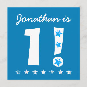 Eerste verjaardag Aangepaste naam blauw voor BOY B Kaart