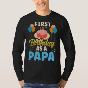Eerste verjaardag als een papa partij vader vader t-shirt